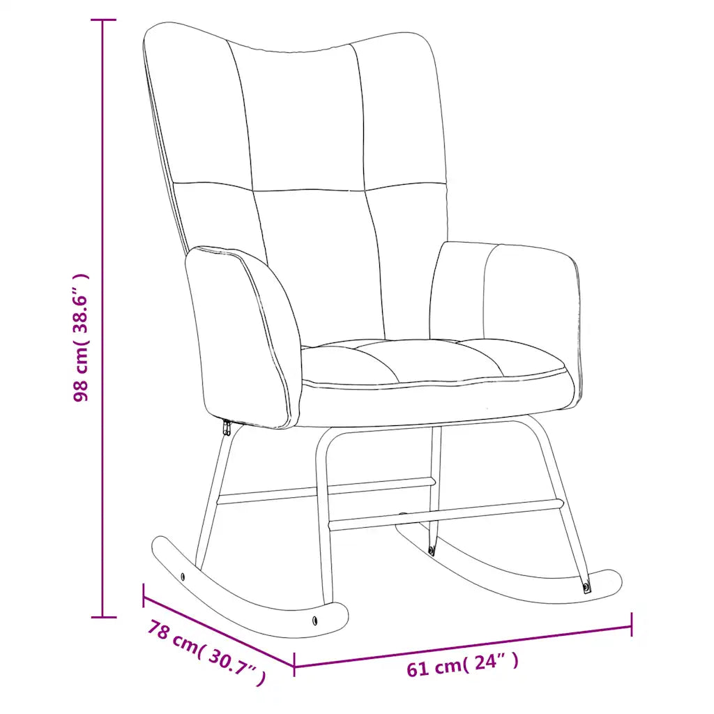 Un Rocking Chair en velours Blanc confortable et design. Existe en différents coloris.