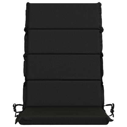 Face du coussin noir avec parties assise et dossier matelassées.