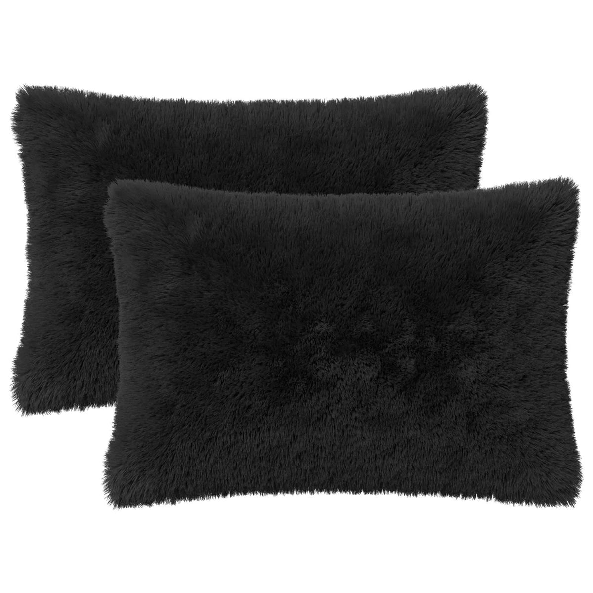 Coussin 30x50 noir : lot de 2 coussins garnis