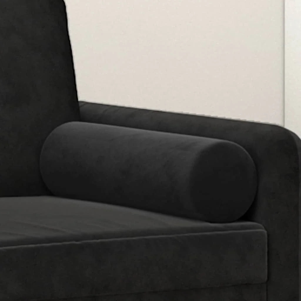 Coussin Cylindrique noir : velours 100 % polyester