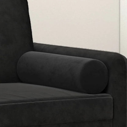 Coussin Cylindrique noir : velours 100 % polyester