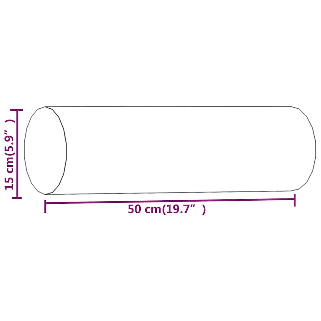 Coussin Cylindrique noir : dimensions diamètre 15 cm × longueur 50 cm