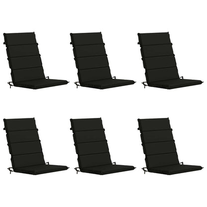 Coussin noir à dossier haut présenté avec la mention lot de six.