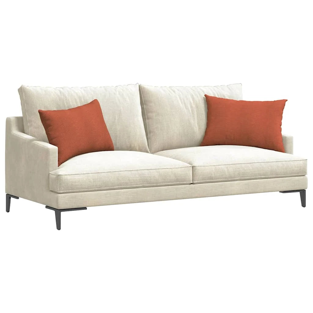 Coussin Orange rouge orange : velours côtelé