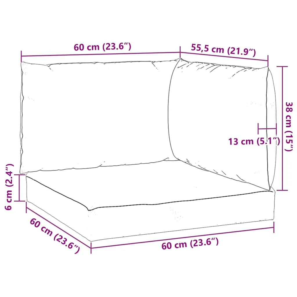 Coussin Palette beige : lot de 3 éléments garnis, assise 60 × 60 × 6 cm