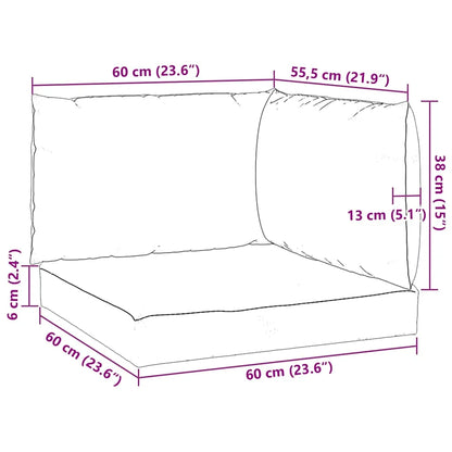 Coussin Palette beige : lot de 3 éléments garnis, assise 60 × 60 × 6 cm