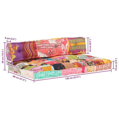 Coussin Patchwork multicolore : assise et dossier garnis, ensemble 120 × 80 × 39 cm