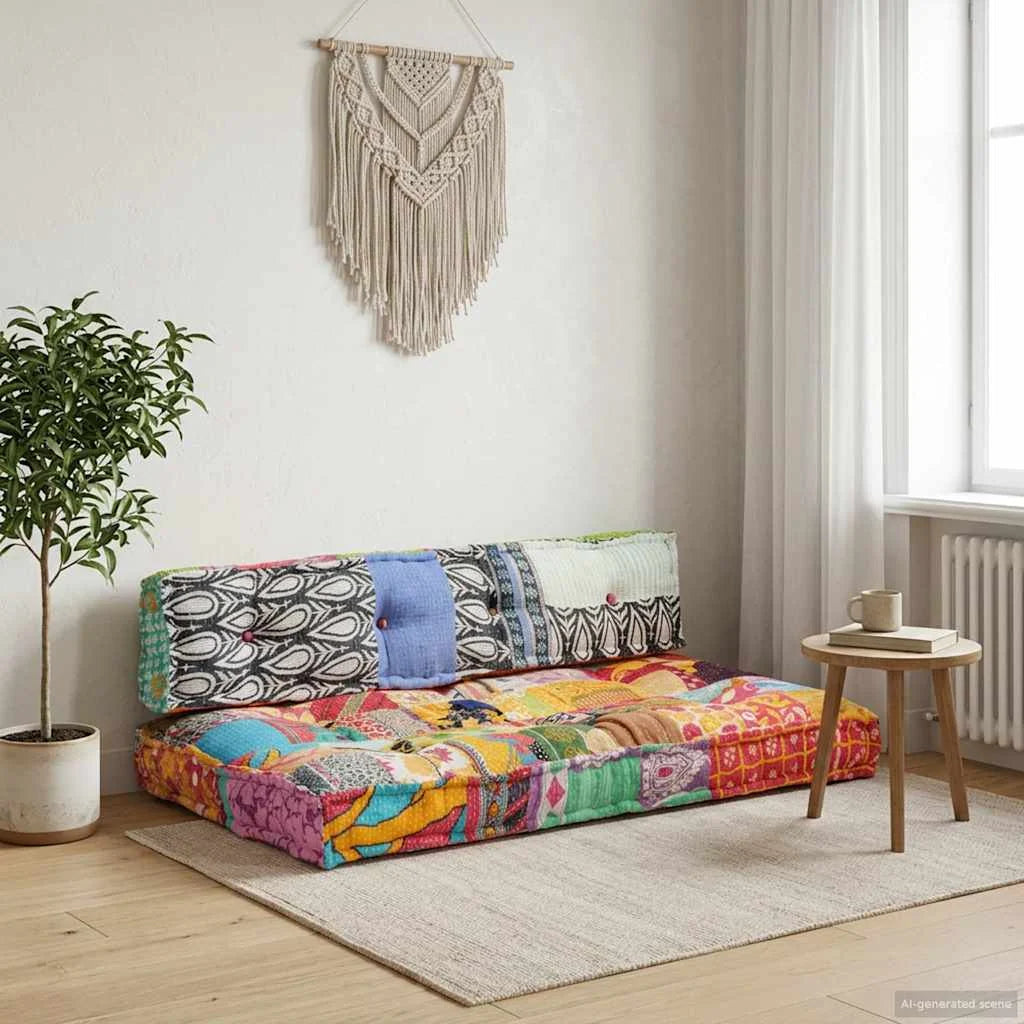Coussin Patchwork multicolore : ensemble 120 × 80 × 39 cm