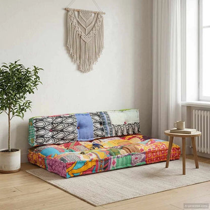 Coussin Patchwork multicolore : ensemble 120 × 80 × 39 cm
