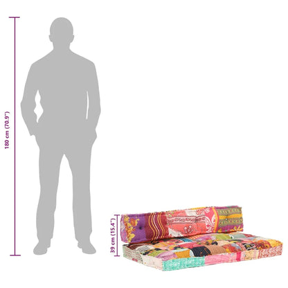 Coussin Patchwork multicolore : composition revêtement en tissu 100 % coton