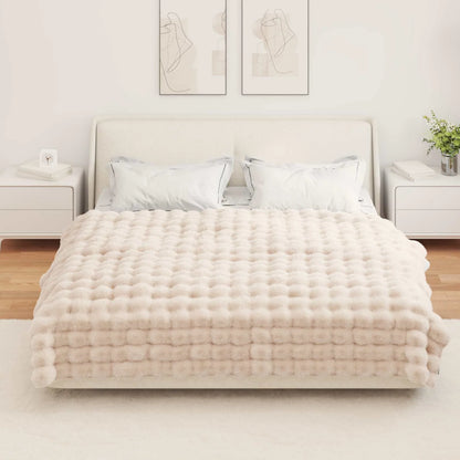 Couverture Fausse Fourrure au format 150 x 220 cm, modèle beige