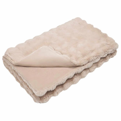 Couverture Fausse Fourrure, coloris beige, format 150 x 220 cm