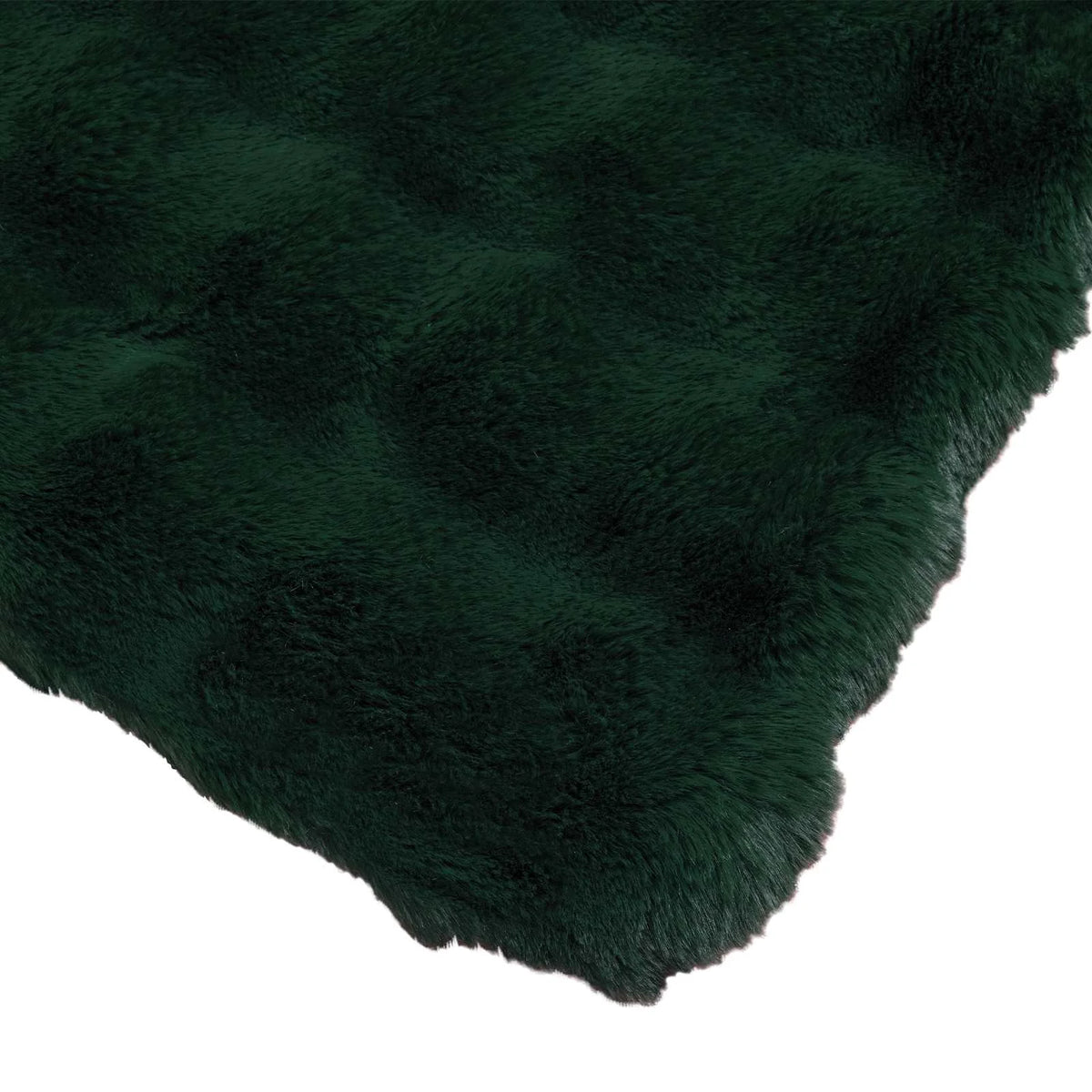 Couverture Verte, fausse fourrure en polyester, coloris vert foncé