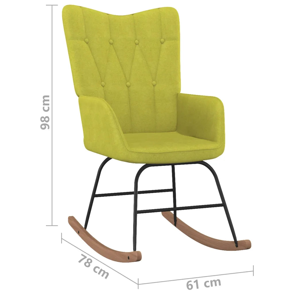 Dimensions d'une Chaise à Bascule en Tissu vert