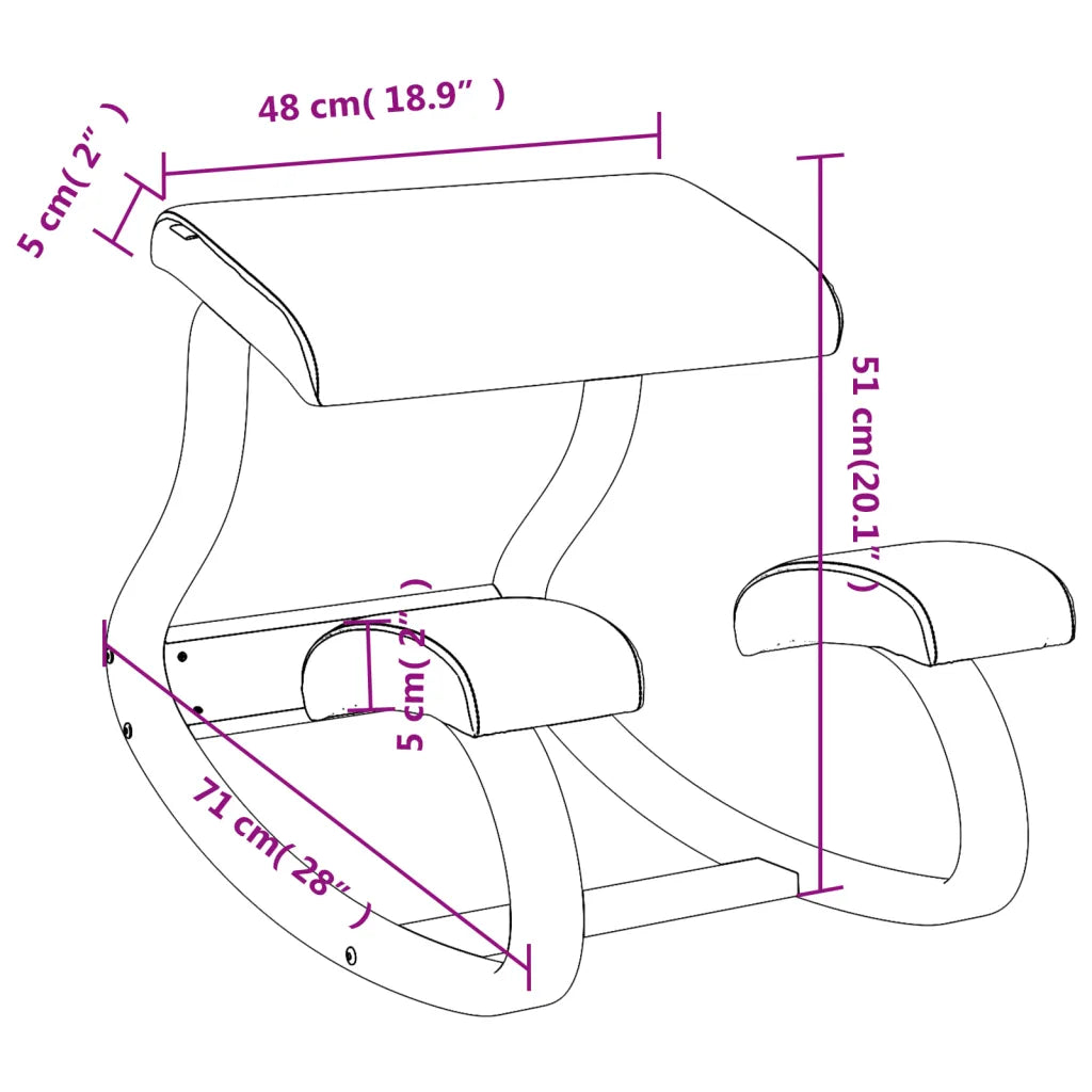 Une Chaise à Genoux de couleur noir, qui offre un confort ergonomique parfait.