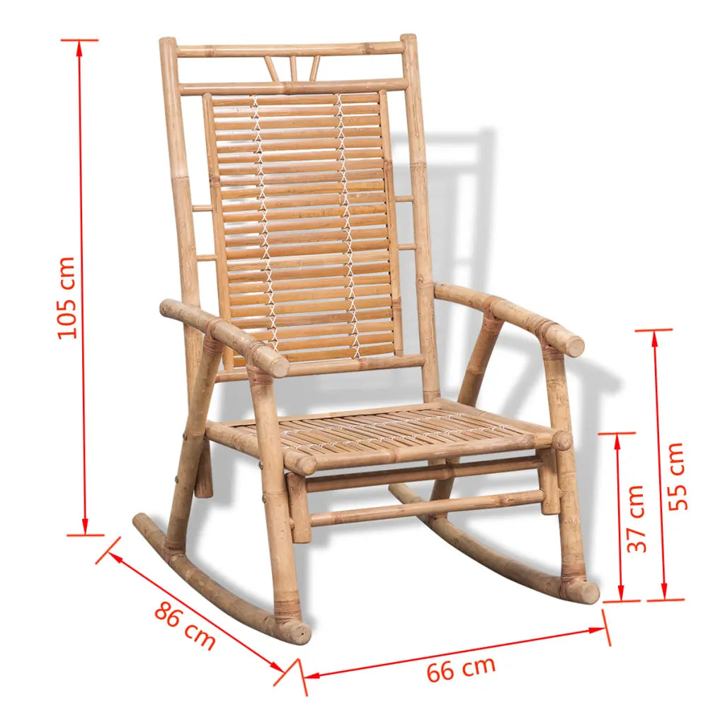dimensions d'Une chaise en Bambou