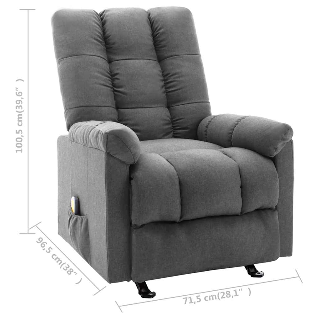 Dimensions du fauteuil de massage gris clair