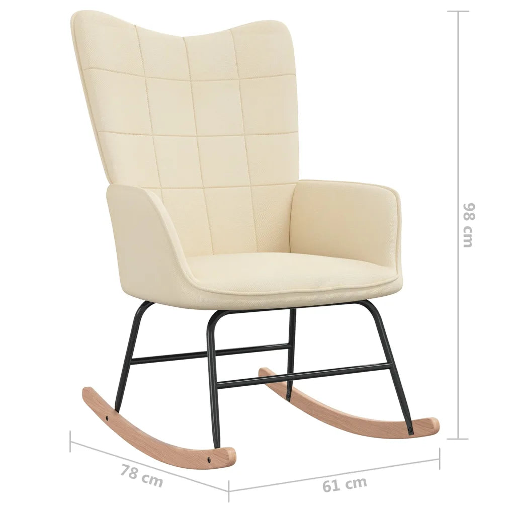 Un Fauteuil à Bascule Beige.