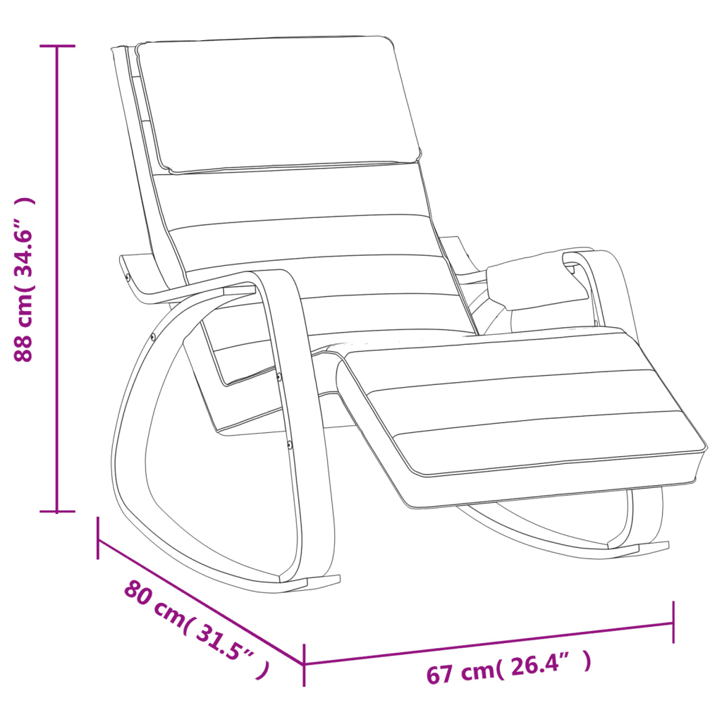 Fauteuil long à Bascule de couleur Gris, parfait pour la Chambre de Bébé.