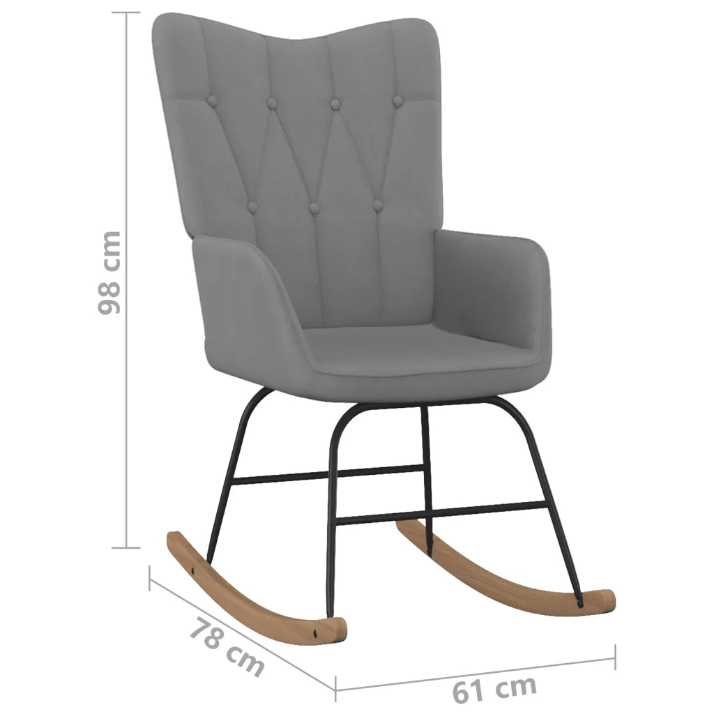 Un Fauteuil à Bascule au Dossier Haut et de couleur gris.