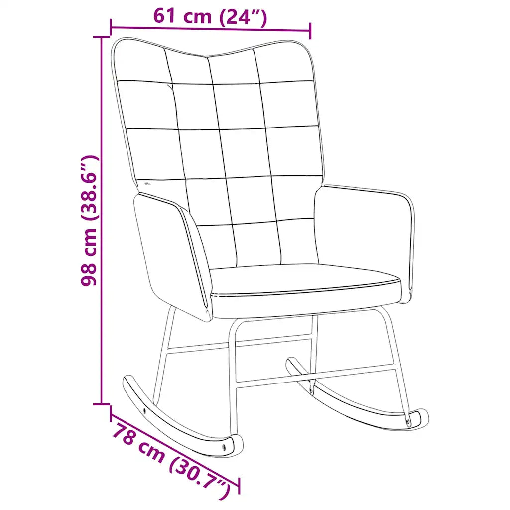 zoom et dimensions du fauteuil à bascule