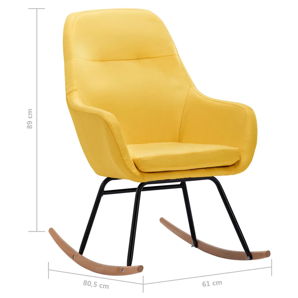 Dimensions Fauteuil à Bascule Jaune Moutarde