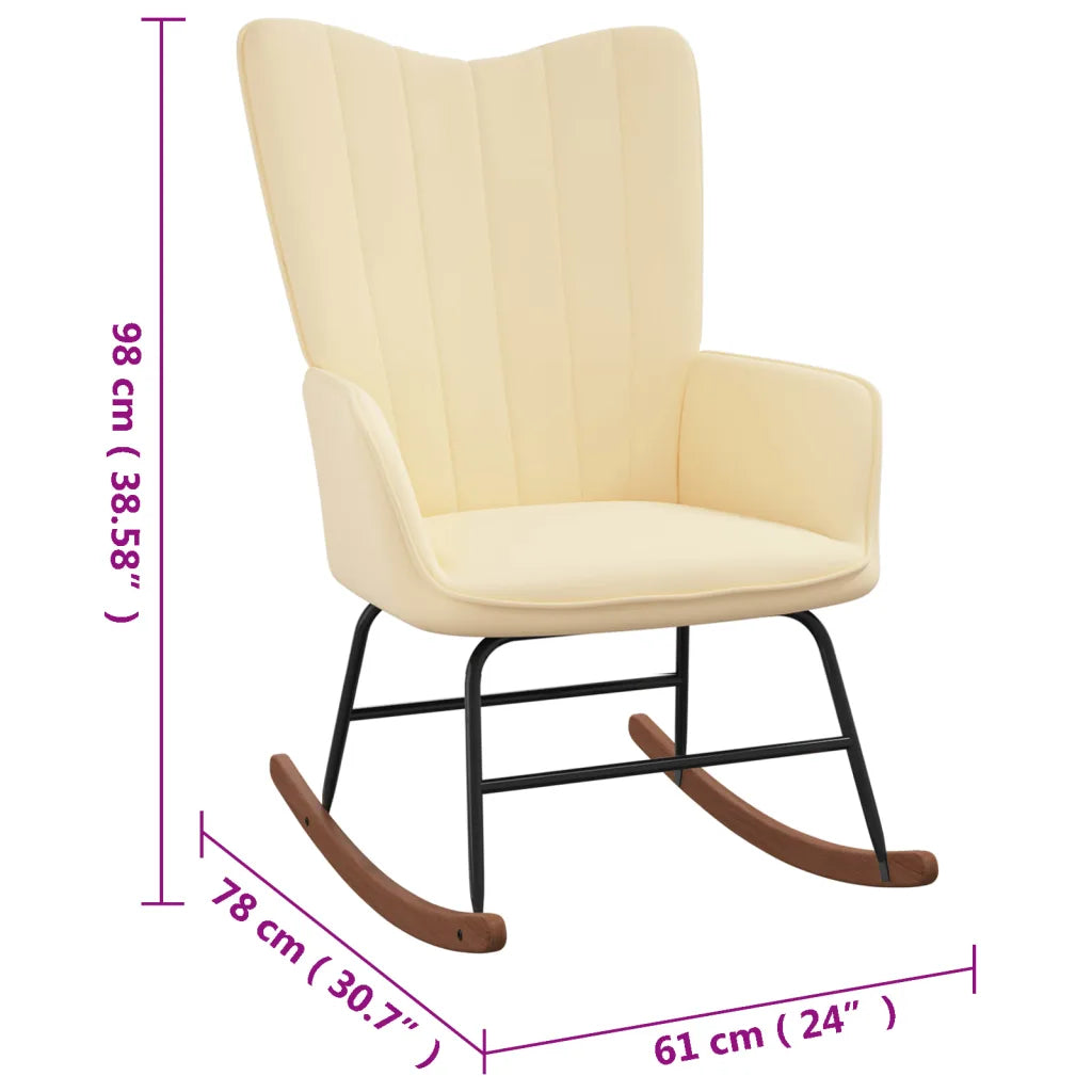 Dimensions d'un fauteuil à Bascule Blanc.