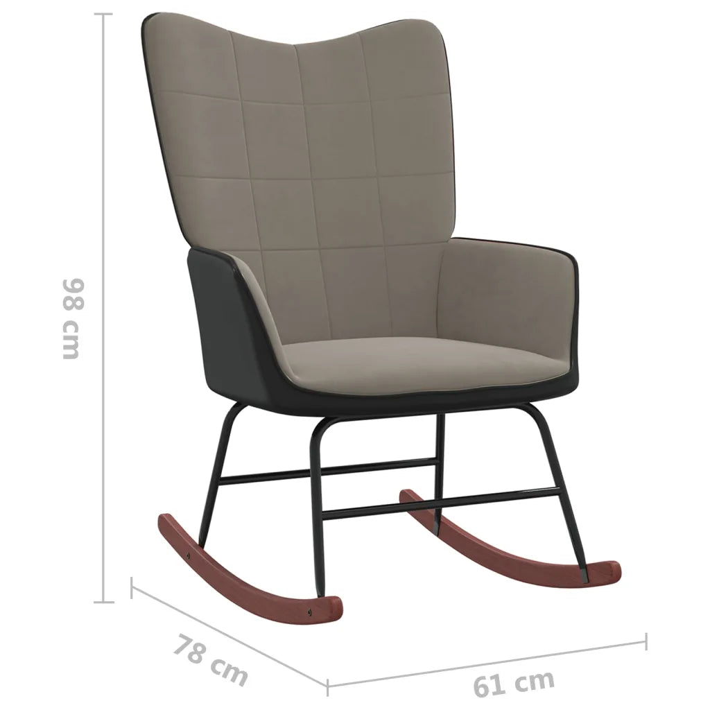 Dimensions d'un Fauteuil à Bascule Gris parfait pour l'allaitement.