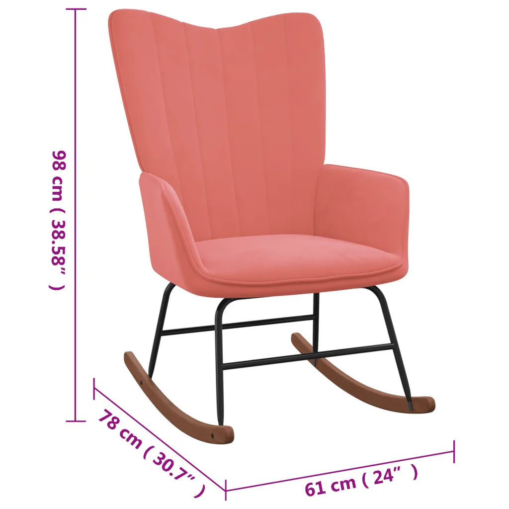 Un Fauteuil à Bascule Rose parfait pour l'Allaitement ou pour un usage polyvalent.