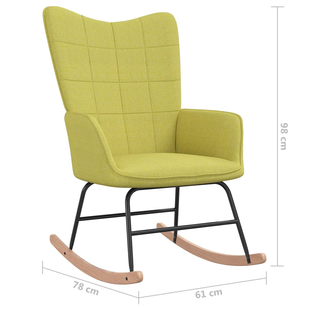 Dimensions d'un Fauteuil d'Allaitement vert au style Scandinave.