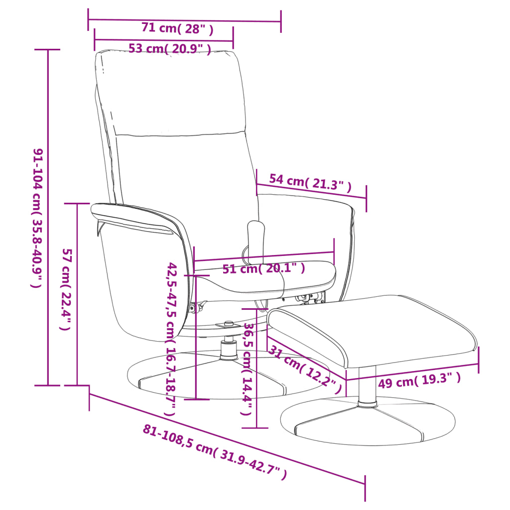 Un Fauteuil Pivotant Inclinable en Cuir avec fonction massant.