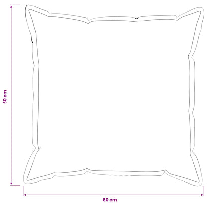 Schéma des dimensions de la housse carrée : 60 × 60 cm.