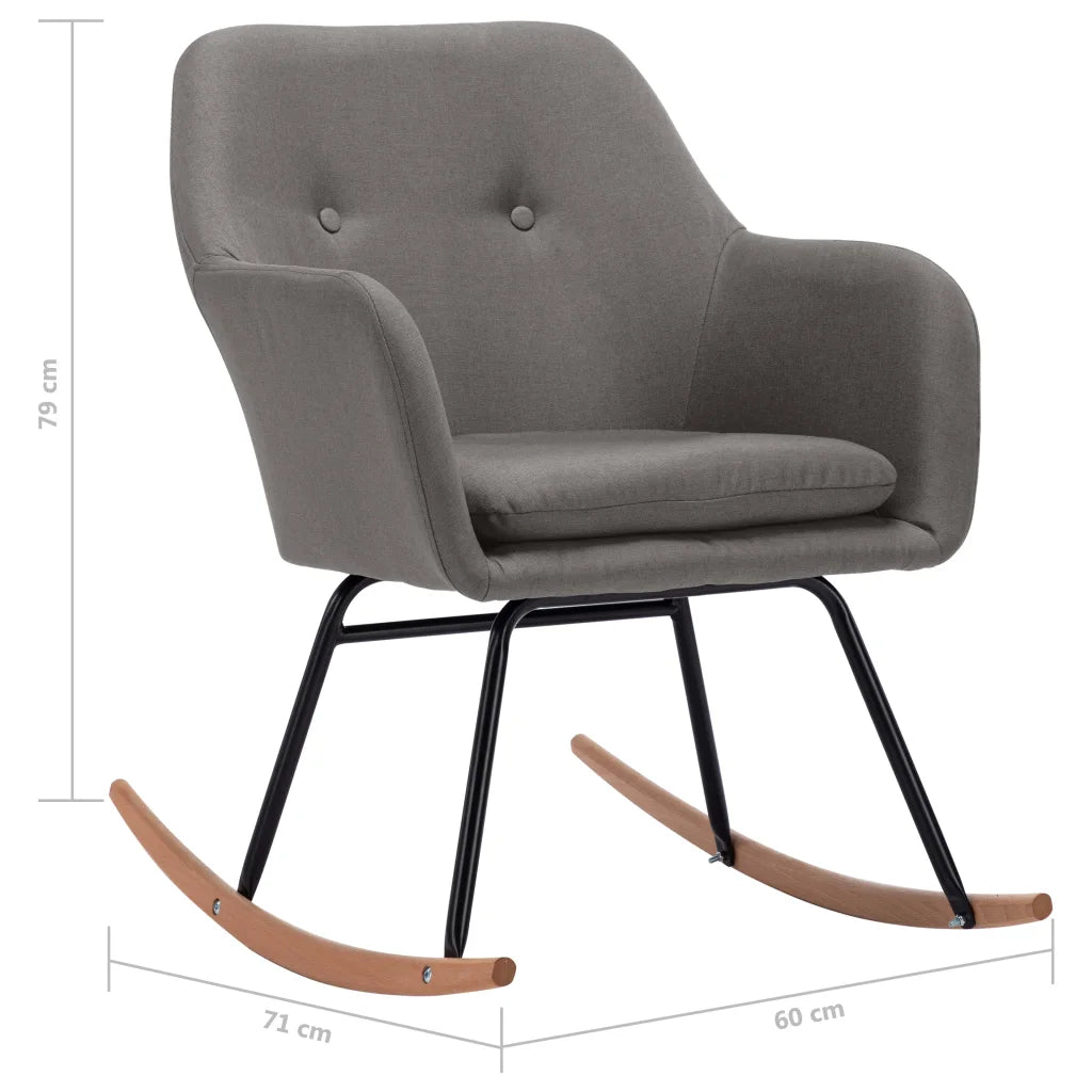Les dimensions d'un rocking chair de couleur gris clair