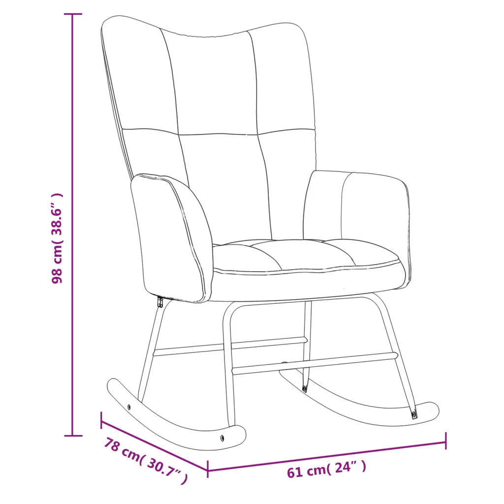 Un Rocking Chair d'Intérieur au velours vert clair élégant.