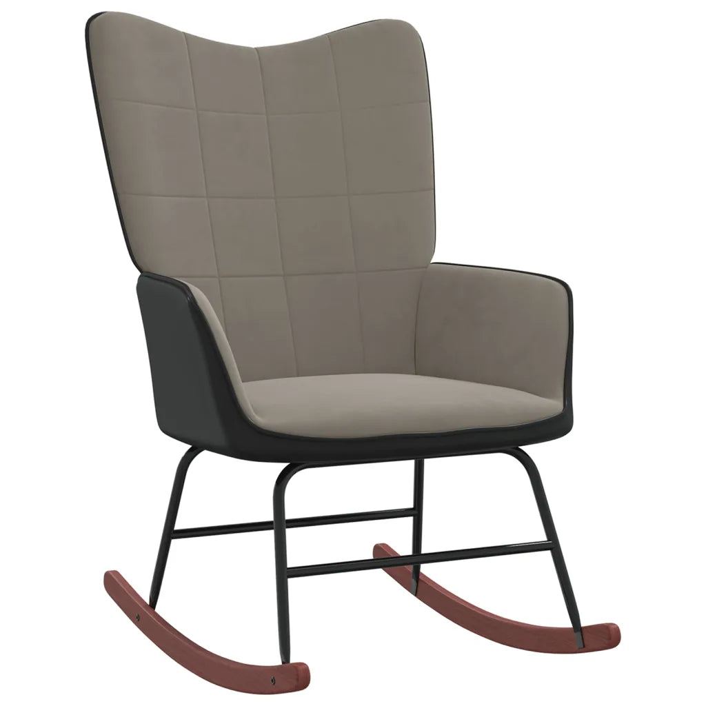 Un Fauteuil à Bascule Gris parfait pour l'allaitement.