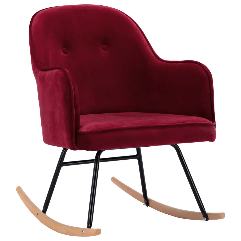 un fauteuil à bascule rouge