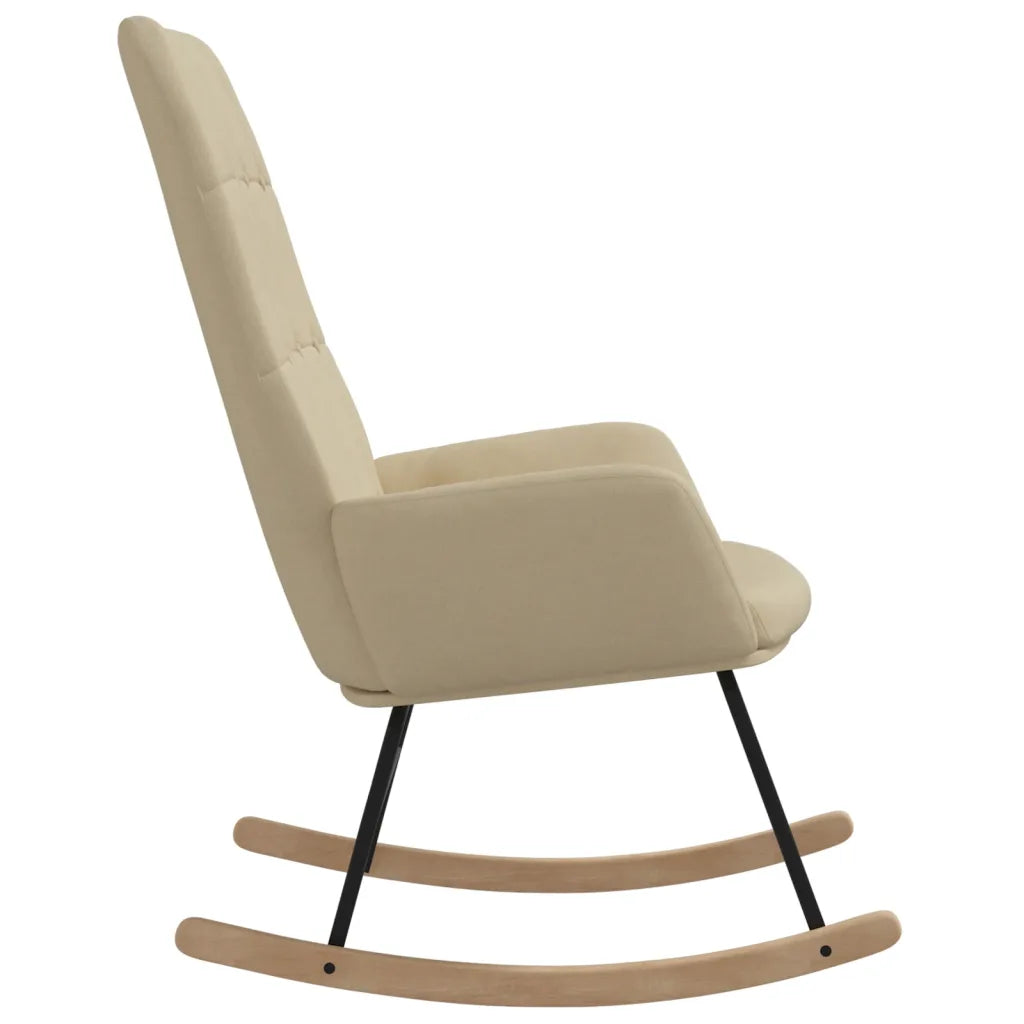 Un Fauteuil à Bascule couleur crème Design et élégant.