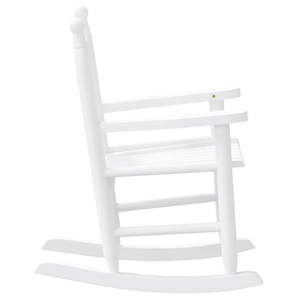 2 Fauteuils à Bascule en Bois Blanc pour les enfants.