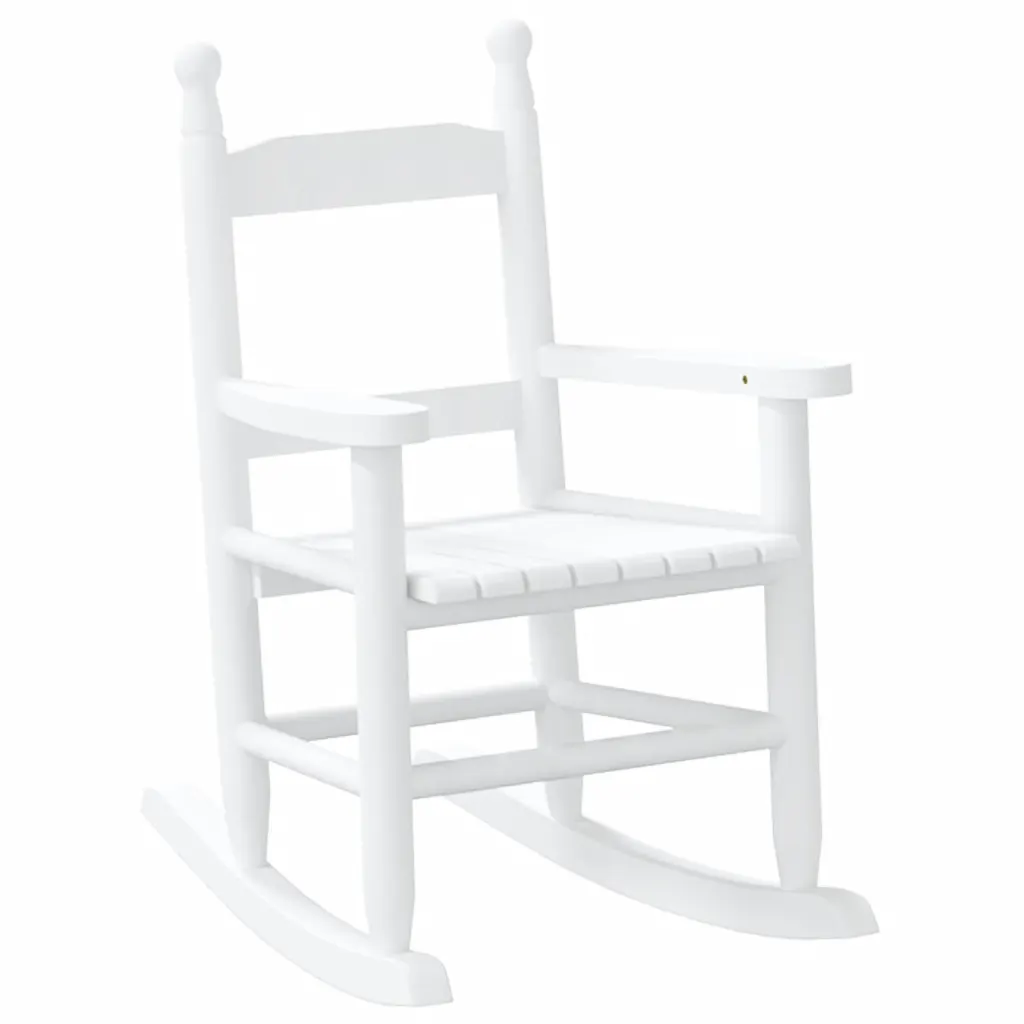 2 Fauteuils à Bascule en Bois Blanc pour les enfants.