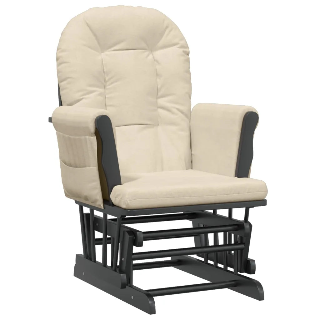 Un Fauteuil à Bascule Confortable Blanc Crème.