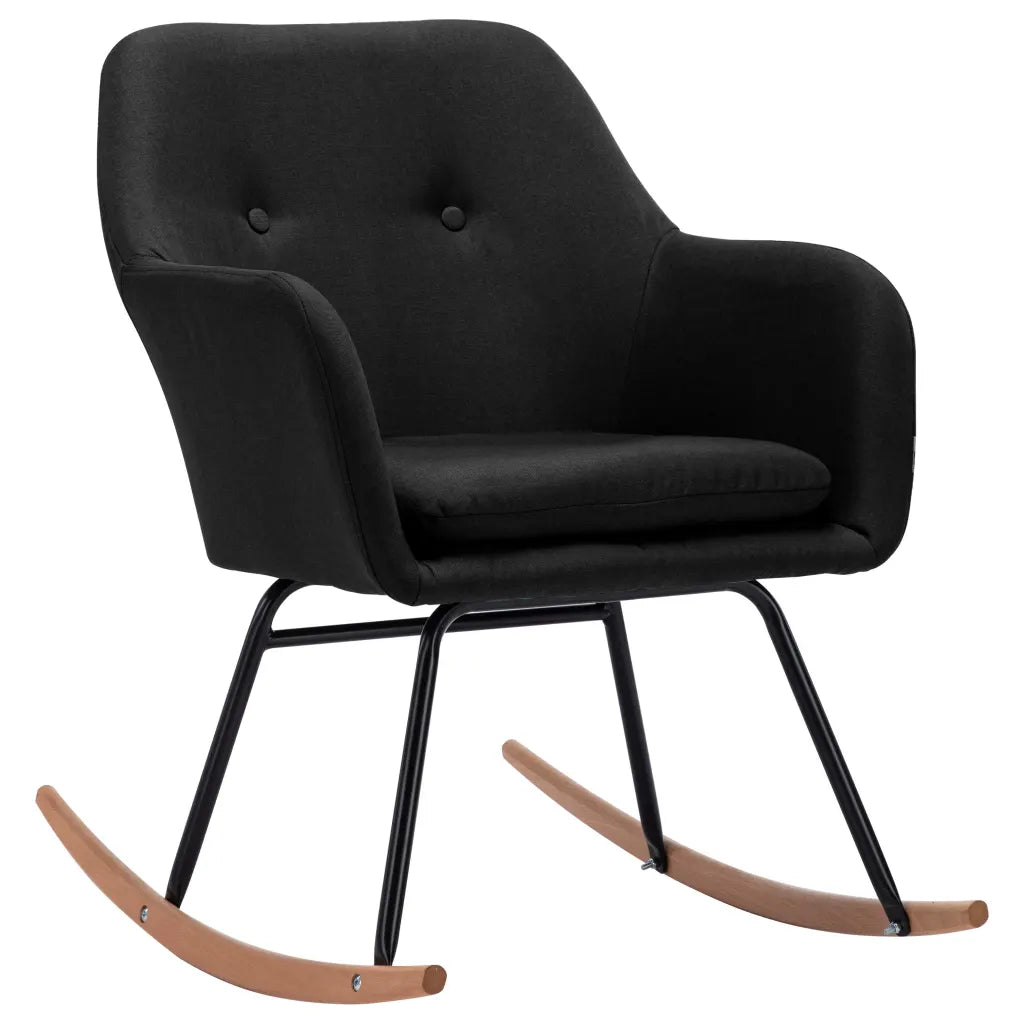 un rocking chair au tissu de couleur noir