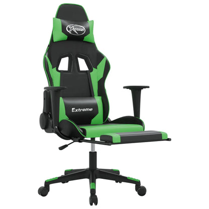 Détail du repose-pieds relevé du fauteuil gamer inclinable.