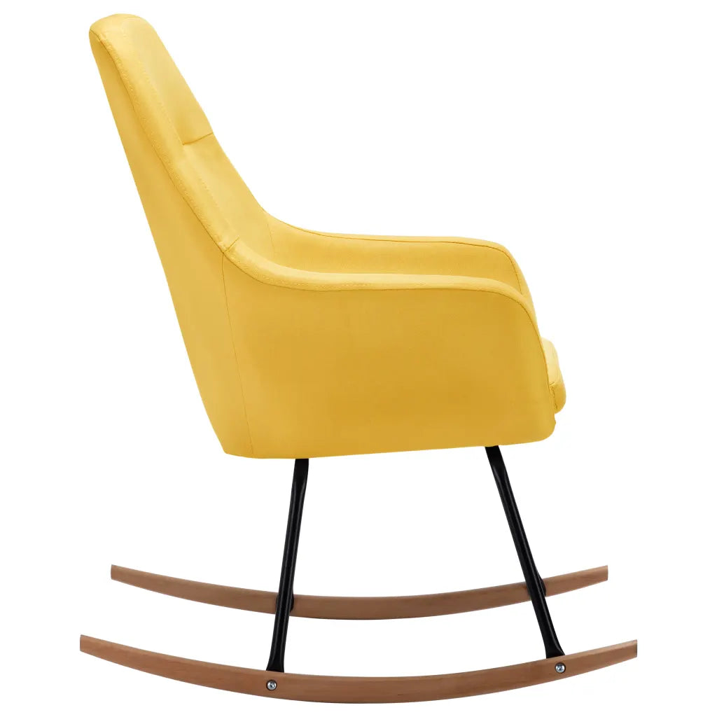 Fauteuil à Bascule Jaune Moutarde