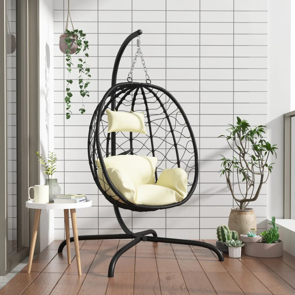 Un Fauteuil Œuf à bascule avec fonction balançoire. Disponible en plusieurs coloris.