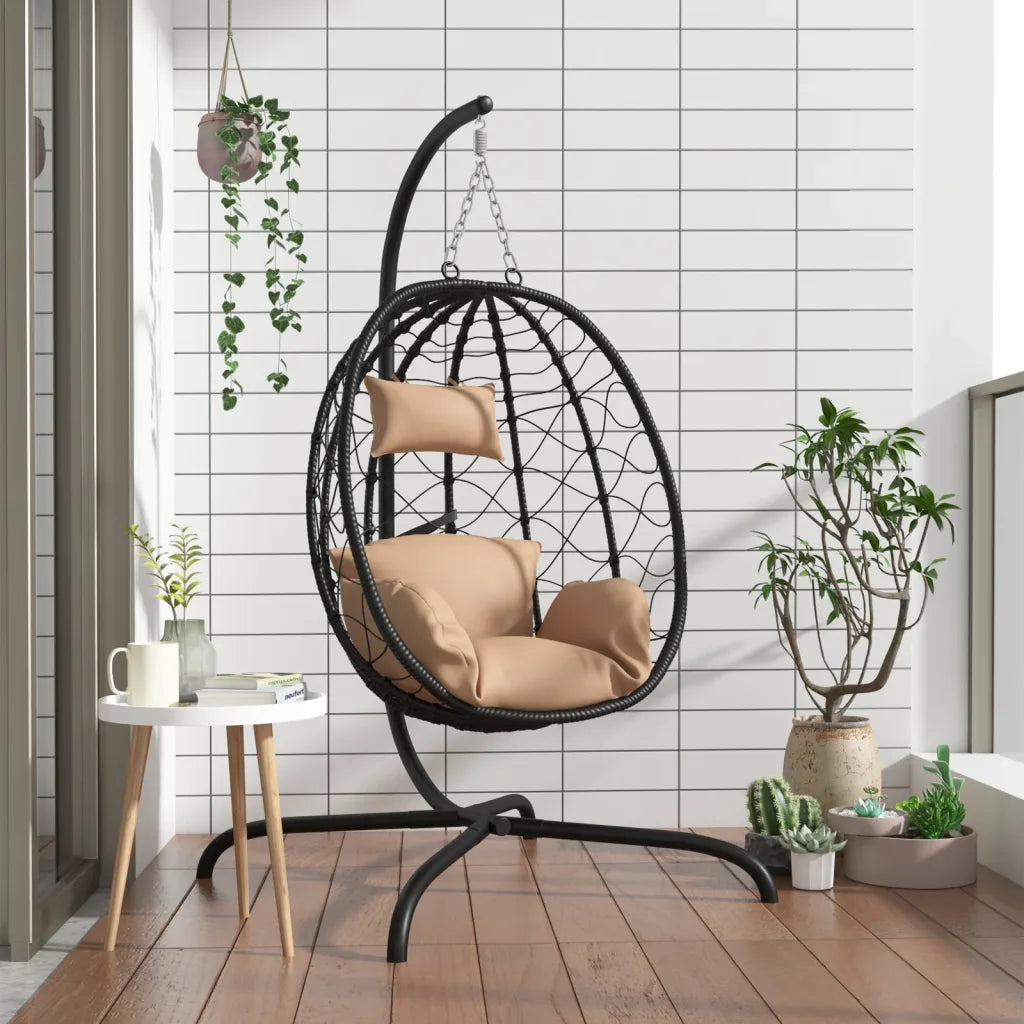 Un Fauteuil Œuf à bascule avec fonction balançoire. Disponible en plusieurs coloris.