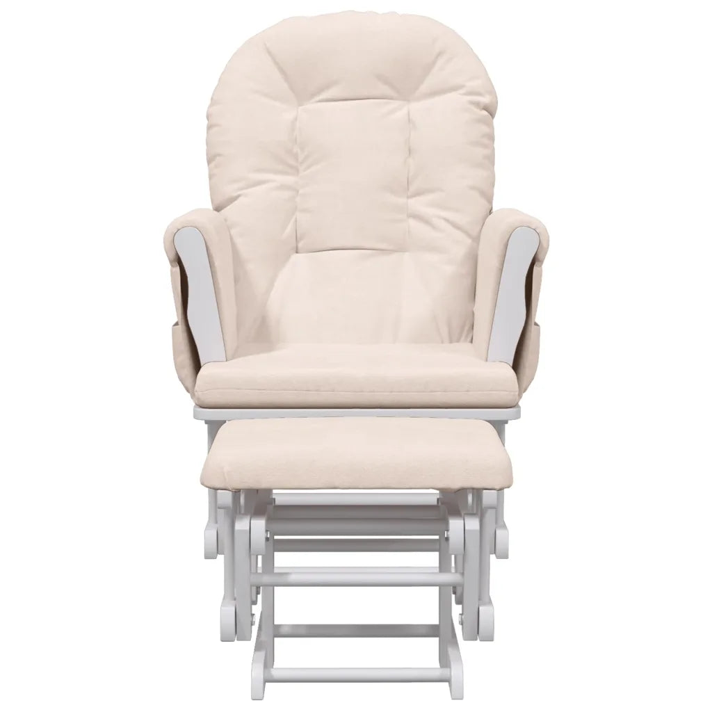 Un Fauteuil de couleur rose clair et blanc, parfait pour les Mamans qui Allaitent.