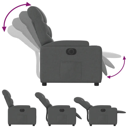 Vue latérale du fauteuil inclinable avec repose-pieds déployé.