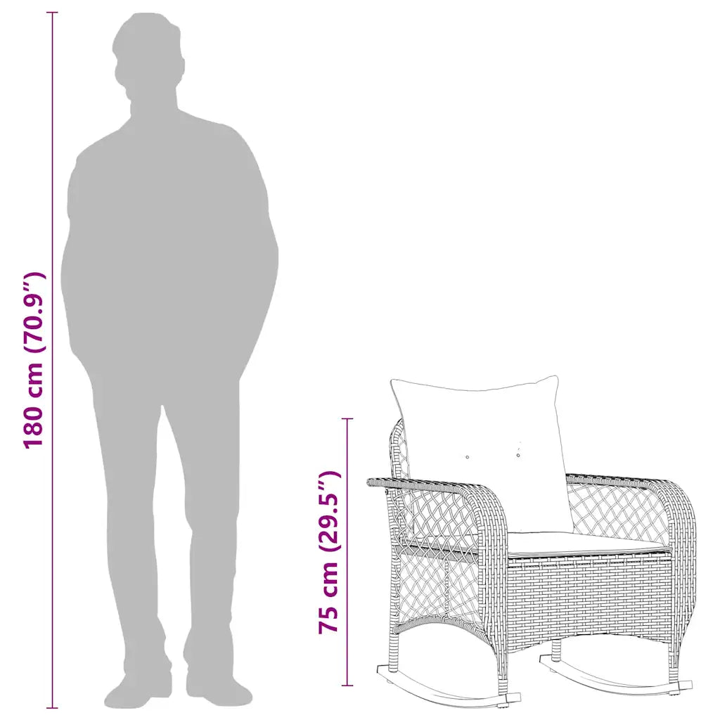 Structure en acier du fauteuil à bascule Pétunia – stabilité et robustesse assurées pour un confort durable.