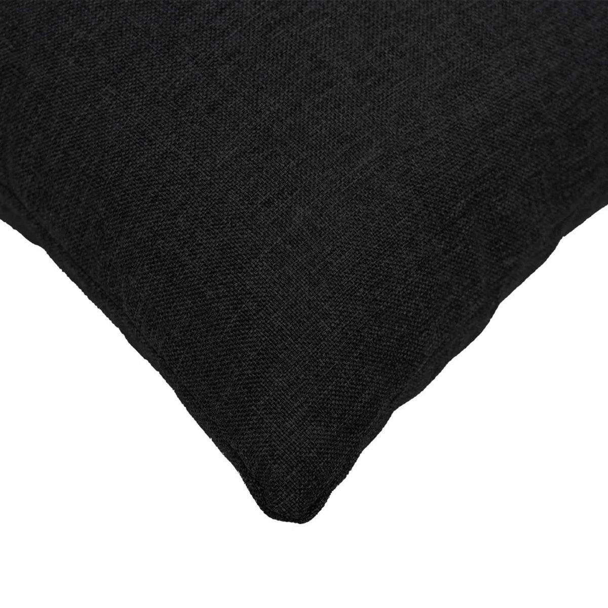 Housse de Coussin 30x50 noir : coussin intérieur non inclus