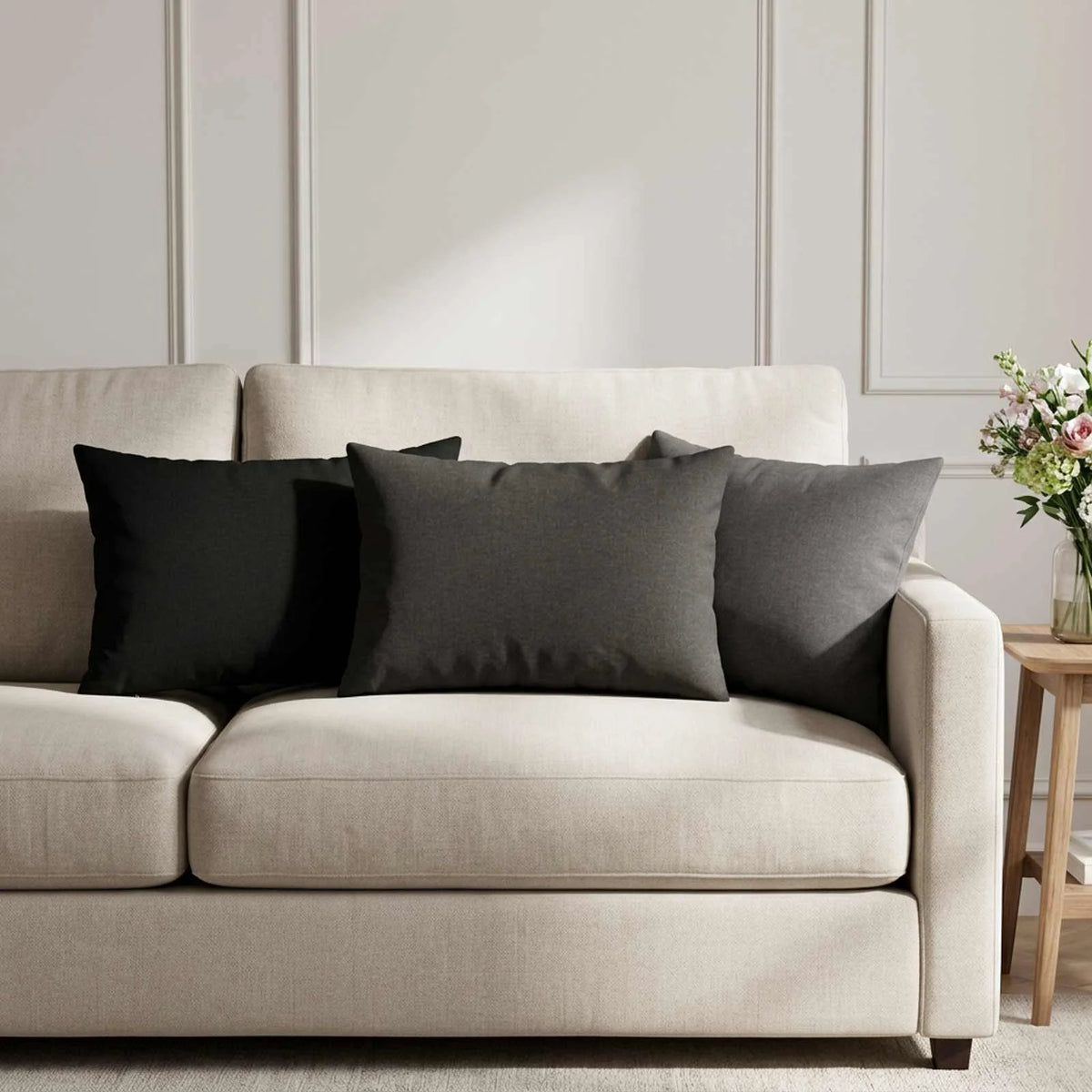 Housse de Coussin 30x50 noir : 30 × 50 cm